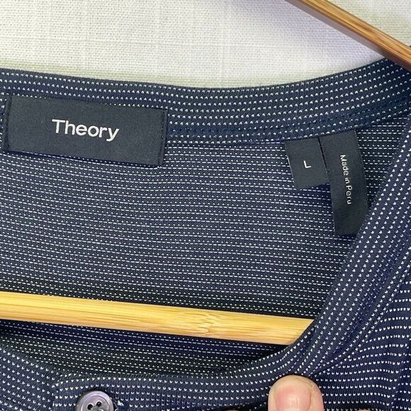 Theory Essential Henley SS Gamma Jacquard Sz L - Picture 3 of 10